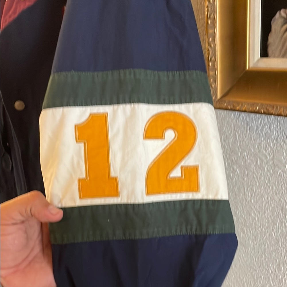 Tommy Hilfiger Blue and White Raincoat with Contrasting Collar vintage - Picture 5 of 6